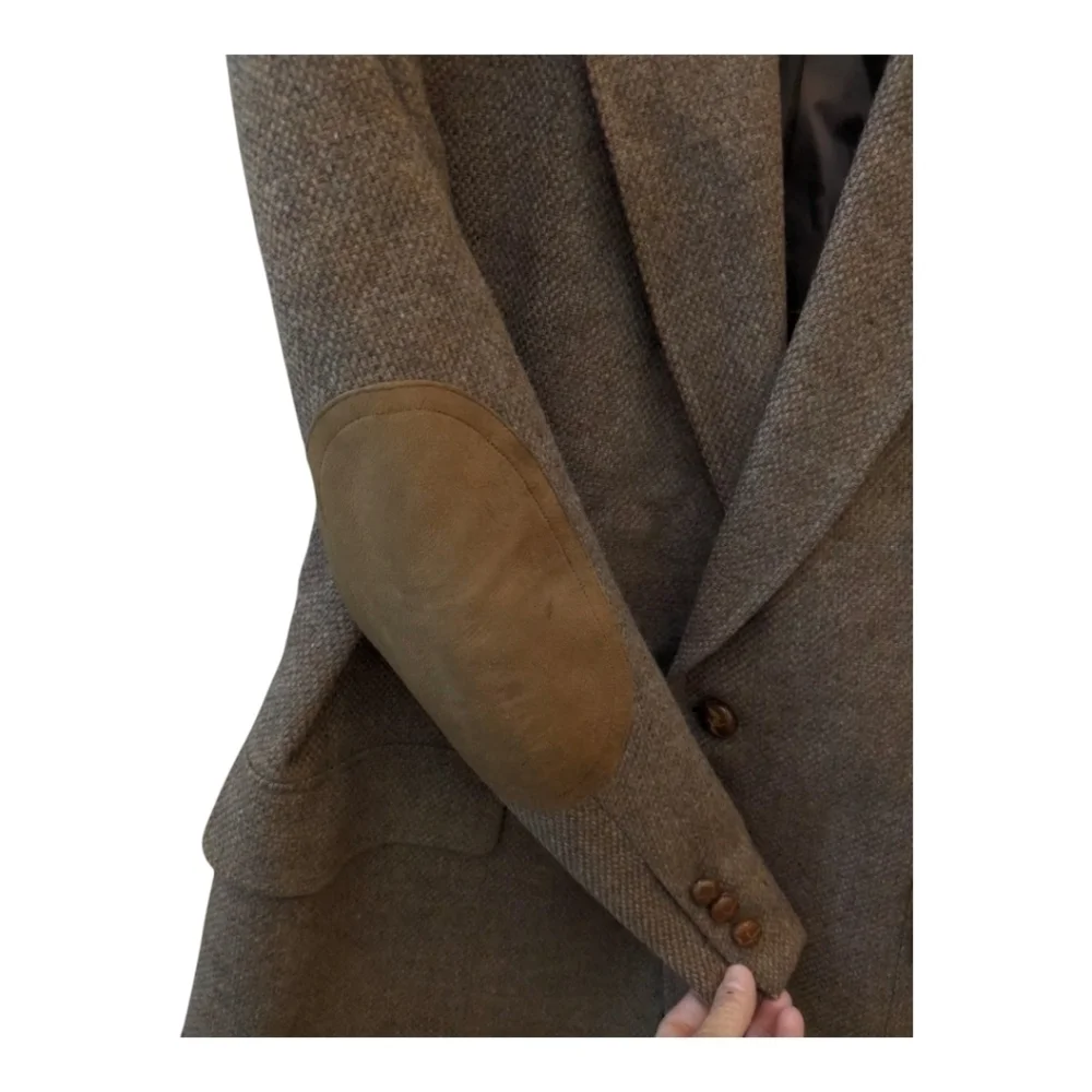 Austin Reed of Regent Street blazer brown virgin wool elbow pads tweed